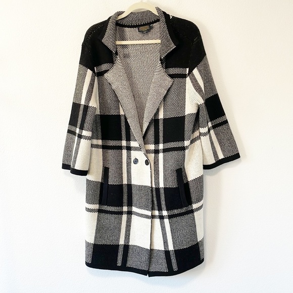 100% Merino Wool Pendleton Block Plaid Coatigan Sweater Size Large - Picture 13 of 16